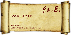 Csehi Erik névjegykártya